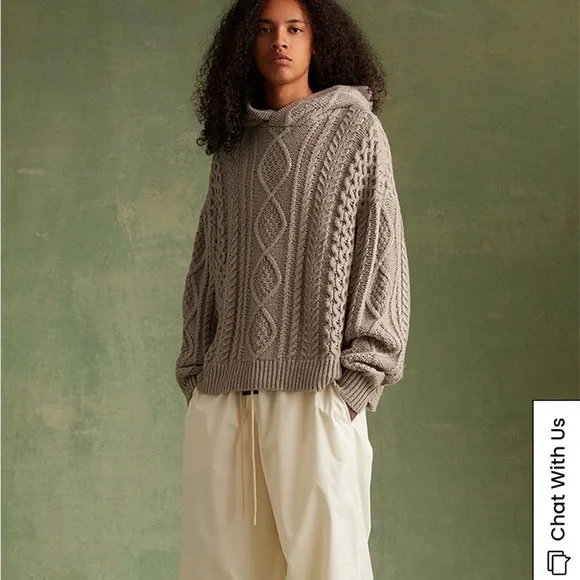 Essentials Fear of God Cable Knit Hoodie - Picture 3 of 6